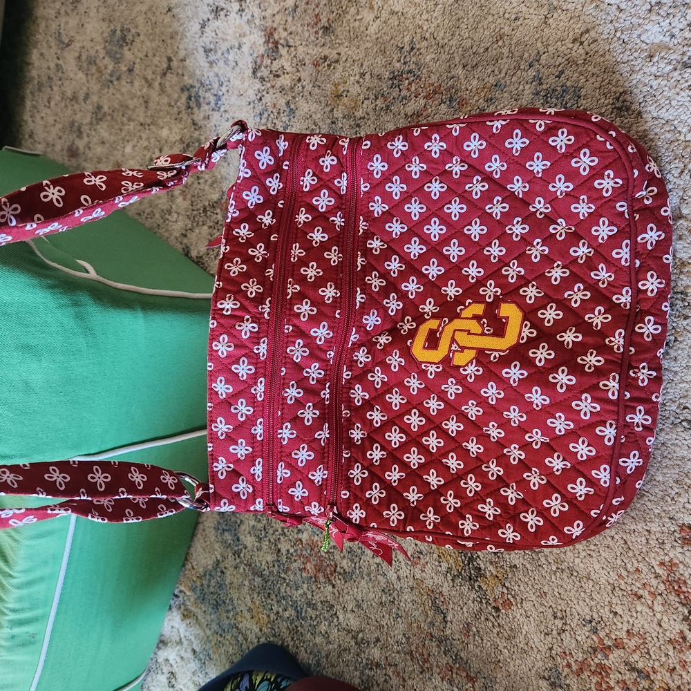 Vera Bradley Red and Yellow Crossbody Bag with Polka Dots